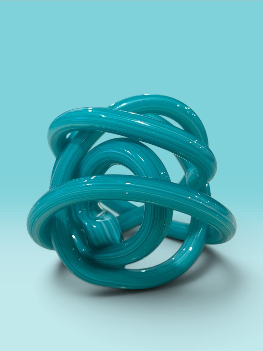 Turquoise Decorative Infinity Knot Glass Art